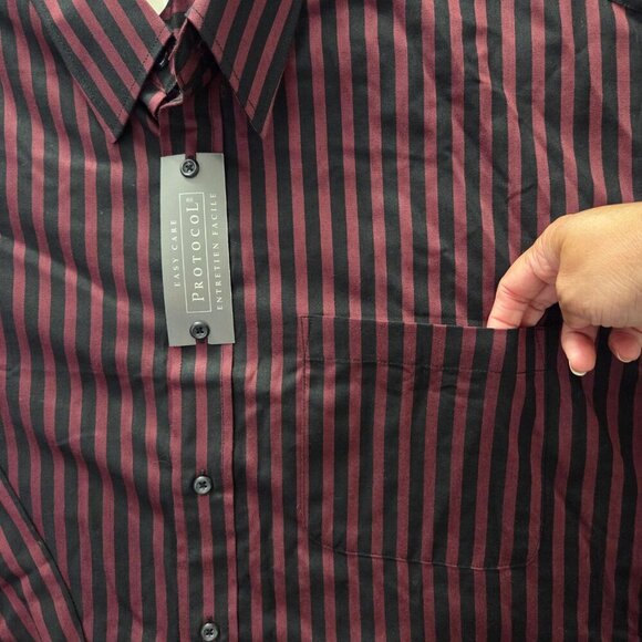 NWT Protocol Striped Easy Care Dress Shirt | XXL (18.5 35/36) - Picture 5 of 8